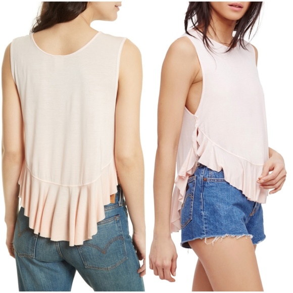Free People Uptown Ruffle Sleeveless Tee Tank - Picture 2 of 4